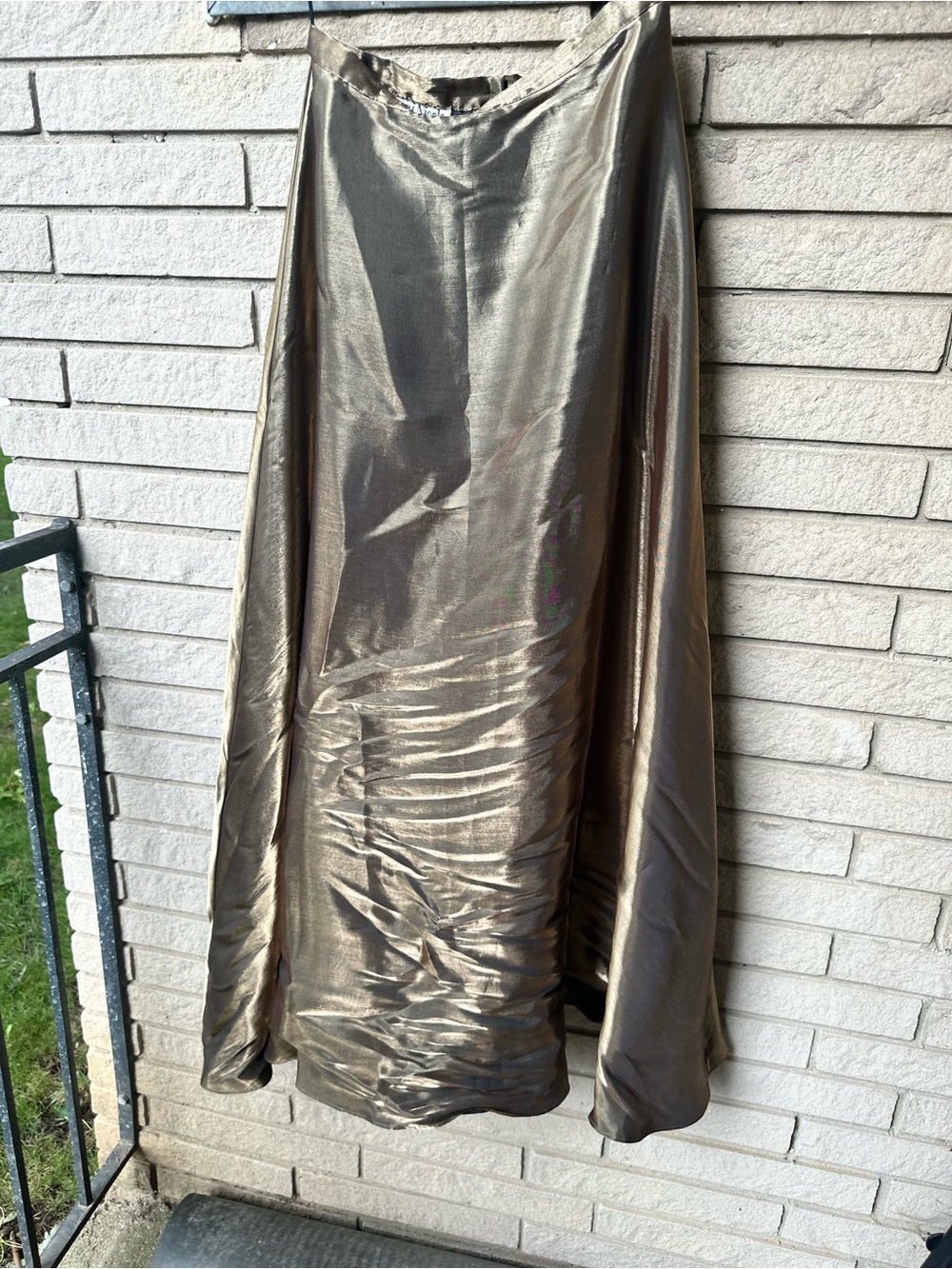 Ronni Nicole Metallic Gold Maxi Skirt